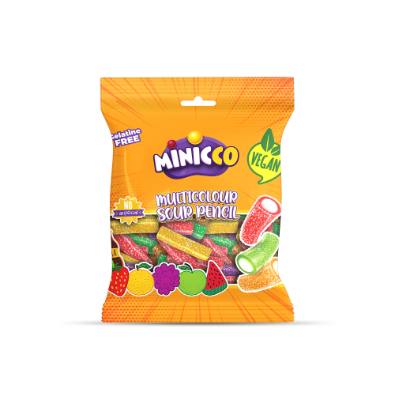 Anl Minicco Multicolour Sour Pencils, 80 gr